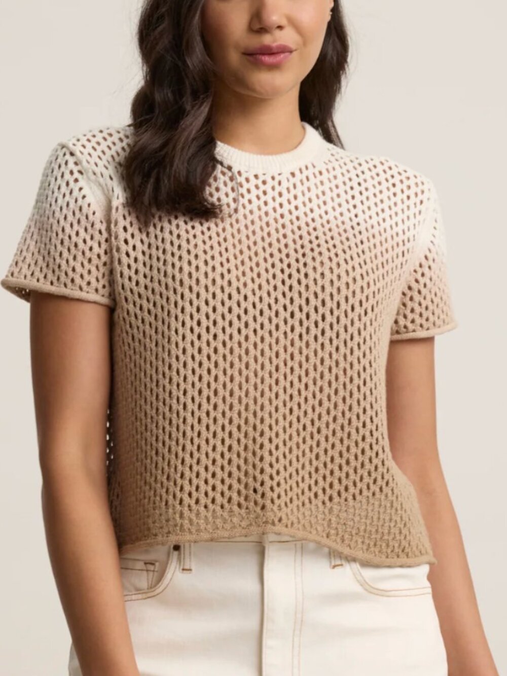 Velvet Graham Spencer Poppy Cashmere Mesh Ombre Sweater XS